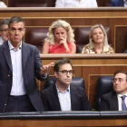 Sánchez va comparèixer en el ple per donar compte dels casos de corrupció que l’escatxiguen. - EUROPA PRESS