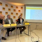Ramon Lamiel (SCT), Josep Mateu i Cristian Bardají, del RACC, ahir durant la presentació de l’estudi. - A. GUERRERO