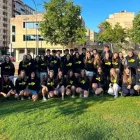 Els alumnes del Col·legi Episcopal van sortir ahir des del Camp d’Esports. - BISBAT DE LLEIDA