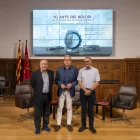 Ramon Vilalta, Joan Talarn i Miquel Pueyo, ahir en el col·loqui sobre els 40 anys del nou IEI. - PAU PASCUAL PRAT