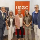 José Crespín, Núria Villas, Maria Recuero, Núria Herrera i Joan Talarn, ahir en la celebració. - JORDI ECHEVARRIA