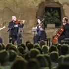 Els integrants de Cosmos Quartet, durant el concert inaugural a la sala Sant Domènec. - XAVIER SANTESMASSES