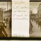 El tinent coronel José Martínez Vallespí, a cavall, al capdavant del regiment La Albuera. - FONS PERSONAL MANUEL HERRERA I GÉS/ARXIU DIOCESÀ DE LLEIDA