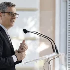 El ministre de Presidència, Félix Bolaños, durant una compareixença davant dels mitjans. - SERGIO PÉREZ/EFE