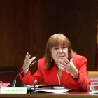 Cristina Narbona, durant la seua compareixença al Senat. - MARTA FERNÁNDEZ / EUROPA PRESS