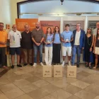 El president de la Diputació, Joan Talarn, va rebre ahir Mariona Armero, Jana Queralt i Àlex Sola.