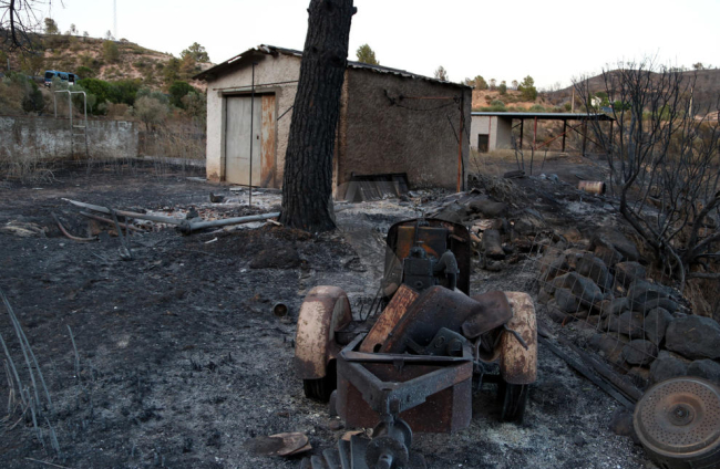 Imatges de l'incendi de la Ribera d'Ebre, que afecta a diversos indrets de les Garrigues i el Segrià