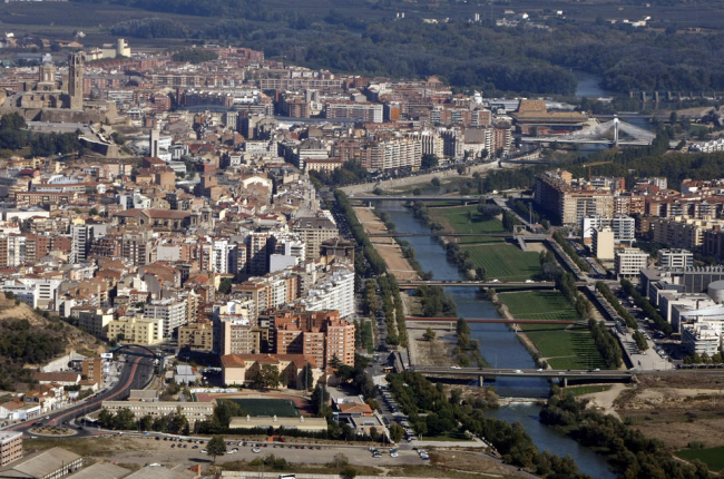 Imatge d’arxiu de la vista aèria de Lleida.
