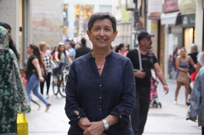 Teresa Cunillera, ayer en el Eix Comercial de Lleida.