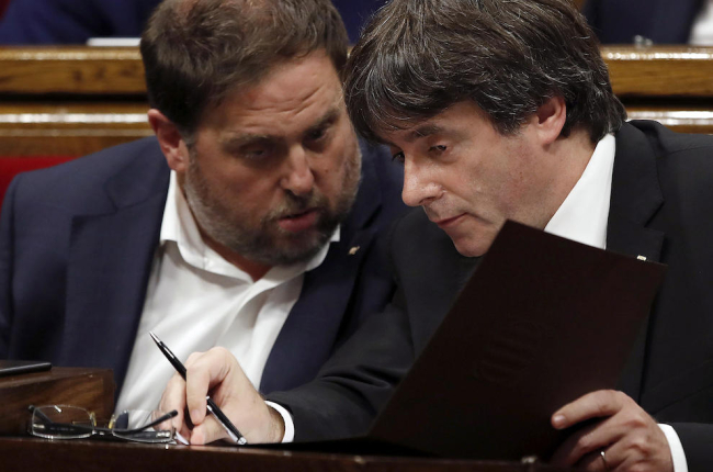 Carles Puigdemont y Oriol Junqueras, el pasado día 10.