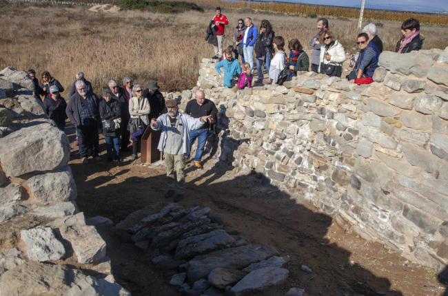 Visita guiada ayer al mediodía al yacimiento arqueológico de El Molí d’Espígol, en Tornabous.