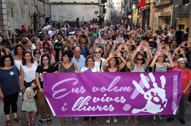 Imatge d'arxiu d'una protesta a Lleida per la sentència contra La Manada.