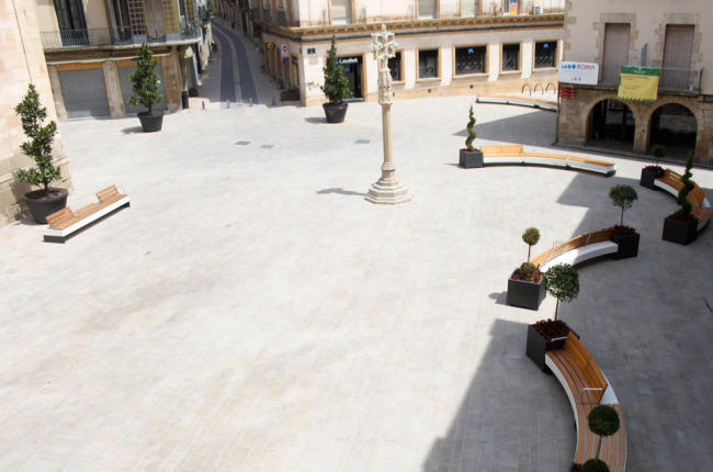 Imagen del estado actual de la plaza Major de Tàrrega.