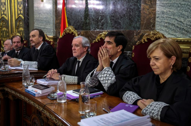 Los magistrados del juicio del 'procés' en el Supremo.