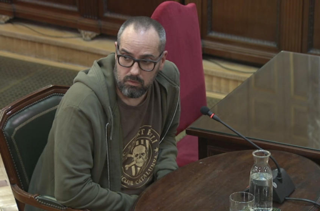 Enric Vidal durant la seua declaració com a testimoni en el judici del 'procés'.
