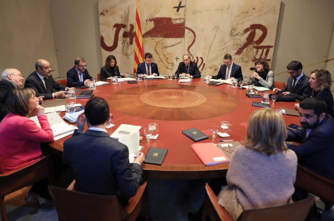 El president de la Generalitat, Quim Torra, va encapçalar ahir la reunió setmanal del Consell Executiu.