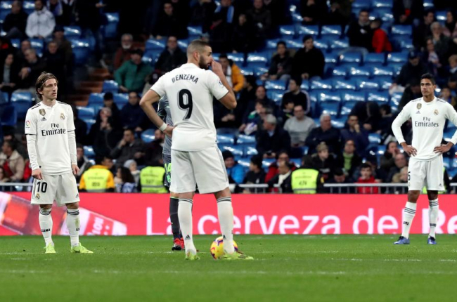 Los jugadores del Real Madrid no podían esconder su decepción.