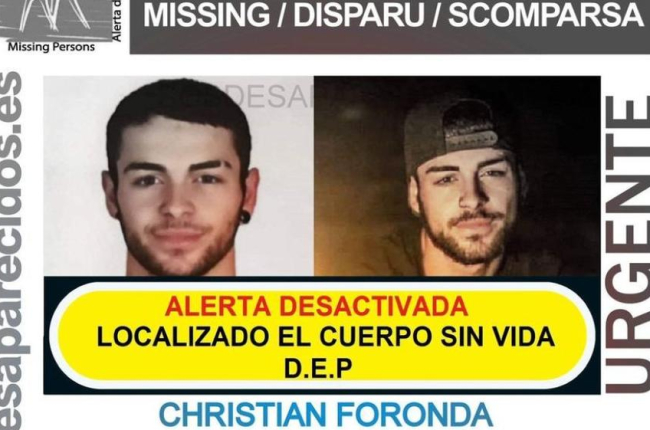 Christian Foranda, el jove desaparegut el 30 de novembre
