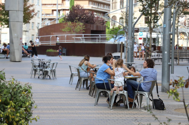 Una de les terrasses de Lleida que veuran aixecar les restriccions a partir de dijous.