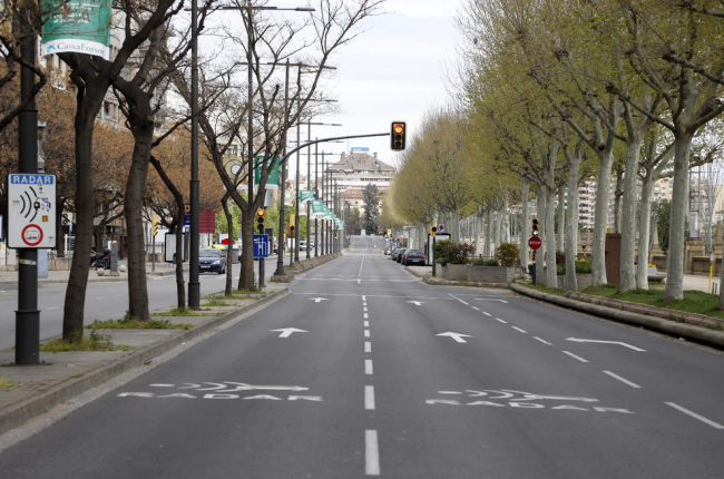 Imatge de l’avinguda de Madrid completament buida el passat 23 de maig.