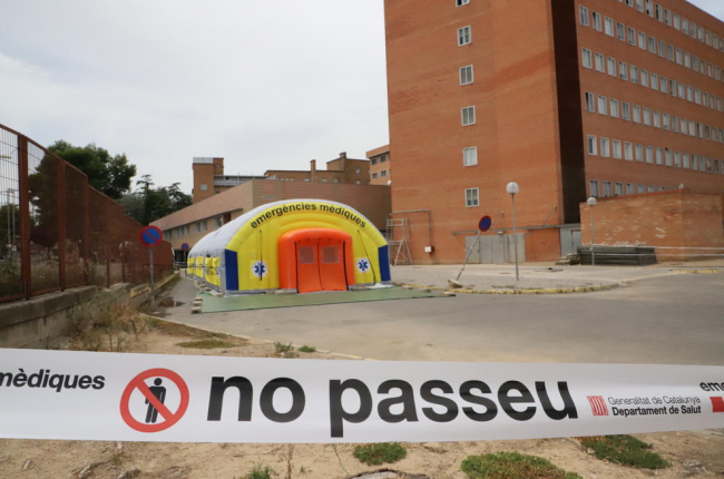 Imagen del hospital de campaña al Arnau de Vilanova de Lleida