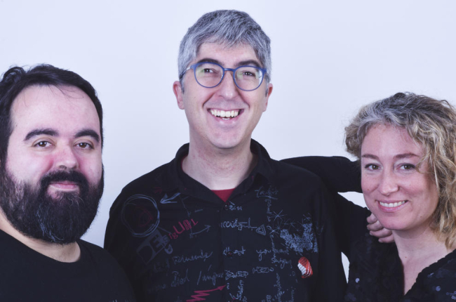 Tres dels quatre impulsors d'Ilerdam Videas: (d'esquerra a dreta) Carles Hernández, Jordi Prenafeta i Pilar Bosch.