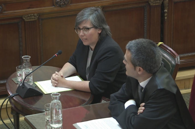 Mireia Boya, que fue diputada de la CUP por Lleida en el Parlament, este lunes en el Supremo como testigo.