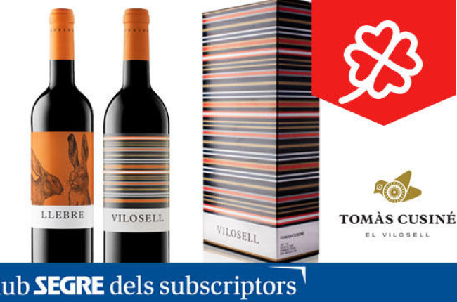 Sorteig de cinc lots formats per dos ampolles de vi Tomàs Cusiné.