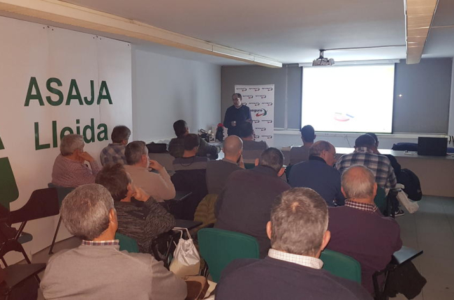 Imagen de la sesión informativa de Agroseguro, ayer, en Lleida.