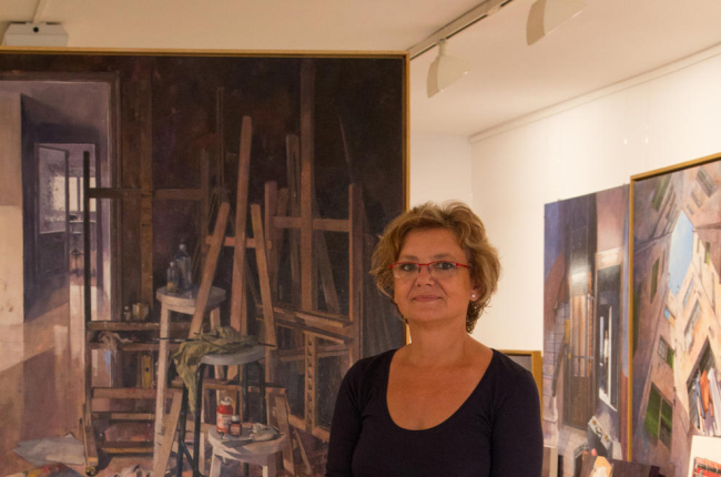 La artista leridana Mercè Humedas en su estudio de Lleida.