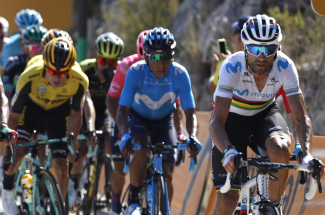 Alejandro Valverde y Nairo Quintana, en un instante de la etapa.