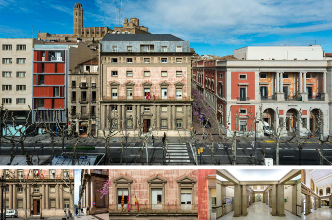 Imatge del projecte del museu a l’edifici de l’antiga Audiència a la rambla Ferran, amb l’afegit virtual dels pisos superiors.
