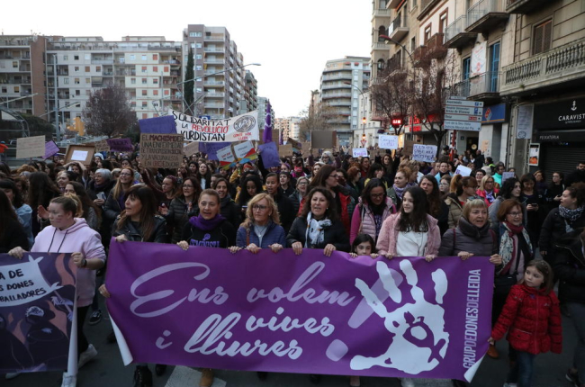 Concentración el pasado 8 de marzo en las calles de Lleida. 