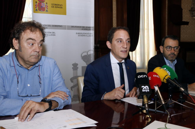 Jaume Banchs, José Crespín i Miquel Molins, ahir.