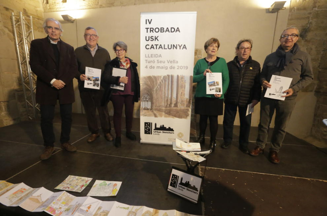 Presentació del IV Urban Sketchers de Catalunya, ahir a la Seu Vella.