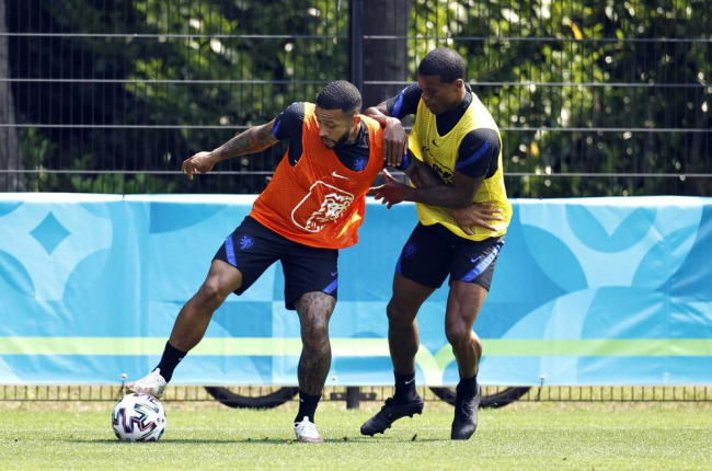 Depay, durante un entrenamiento con la selección neerlandesa.