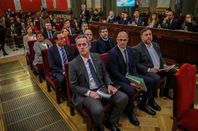 Los nueve condenados por el “procés’”durante la celebración del juicio en el Tribunal Supremo.
