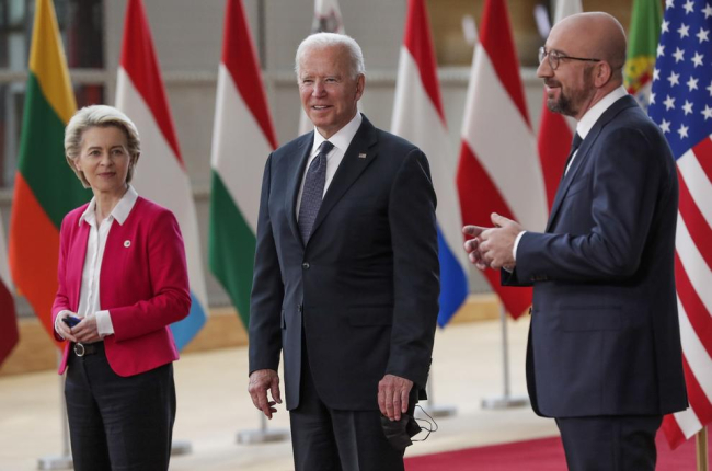 Biden se reunió ayer con Ursula von der Leyen y Charles Michel.