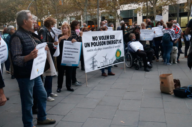 Protesta contra la concentració de renovables dimecres.