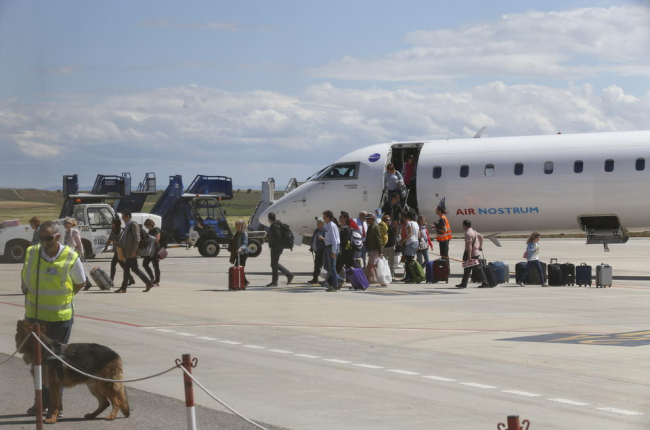 El vol d’ahir entre Palma i Lleida, l’únic que opera actualment a l’aeroport d’Alguaire.