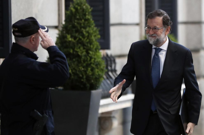 Rajoy, a la seu arribada aquest dimecres al Congrés dels Diputats