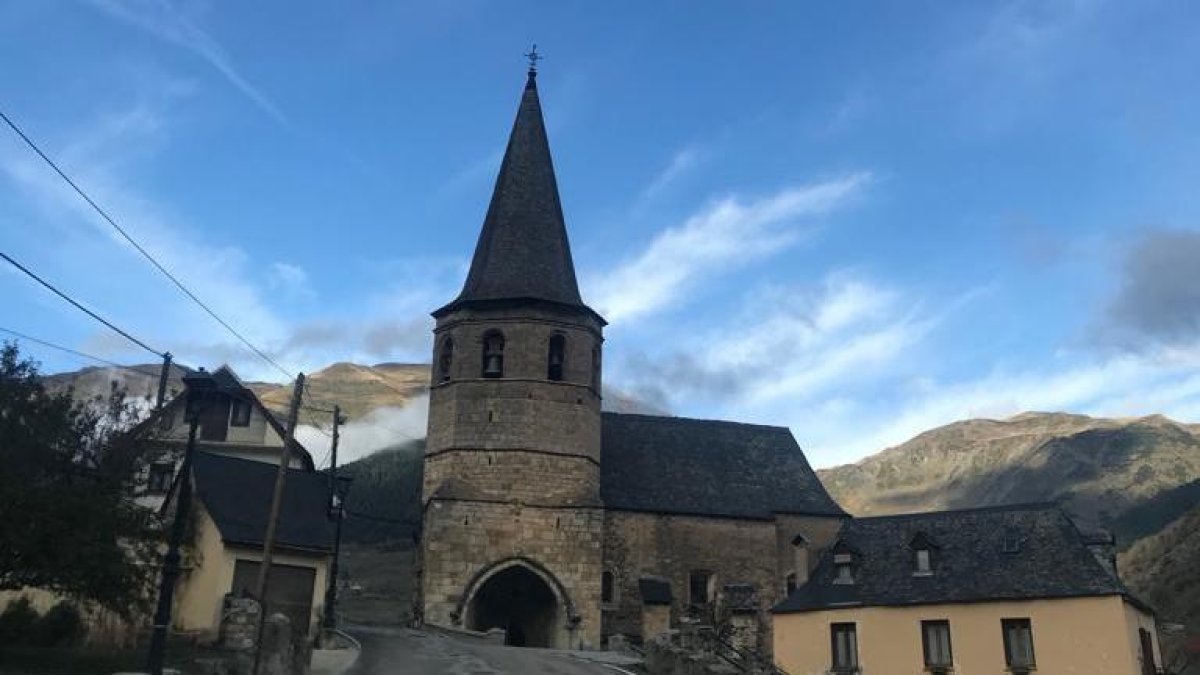 Centro urbano de Gausac, en el municipio de Vielha-Mijaran.