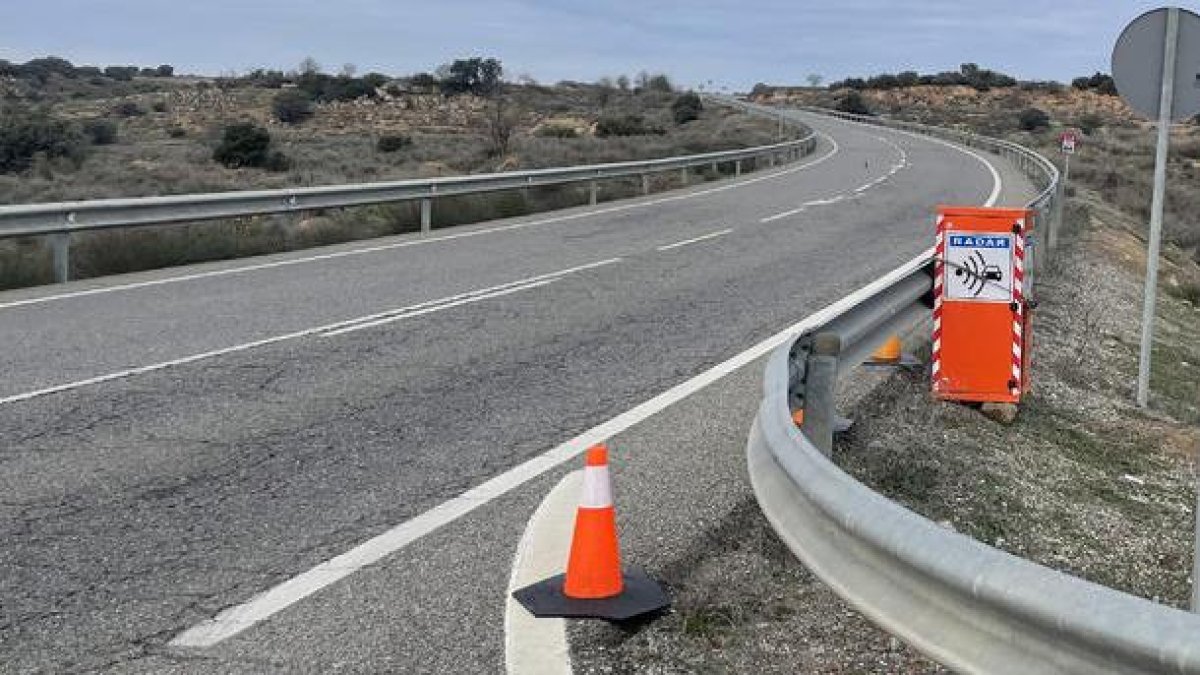 Dimarts es van col·locar diverses caixes radar a la C-14 entre Tàrrega i Agramunt.