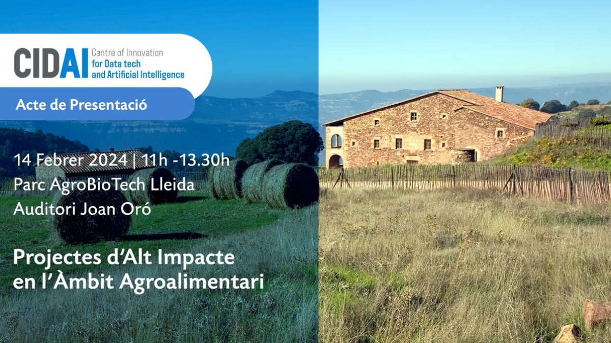 Presentació de projectes d’Alt Impacte en l’aplicació de tecnologies d’intel·ligència artificial en l’àmbit agroalimentari