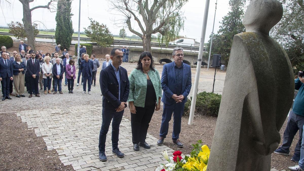 Un momento del acto de homenaje al presidente de la Generalitat Lluís Companys en El Tarròs. - ACN