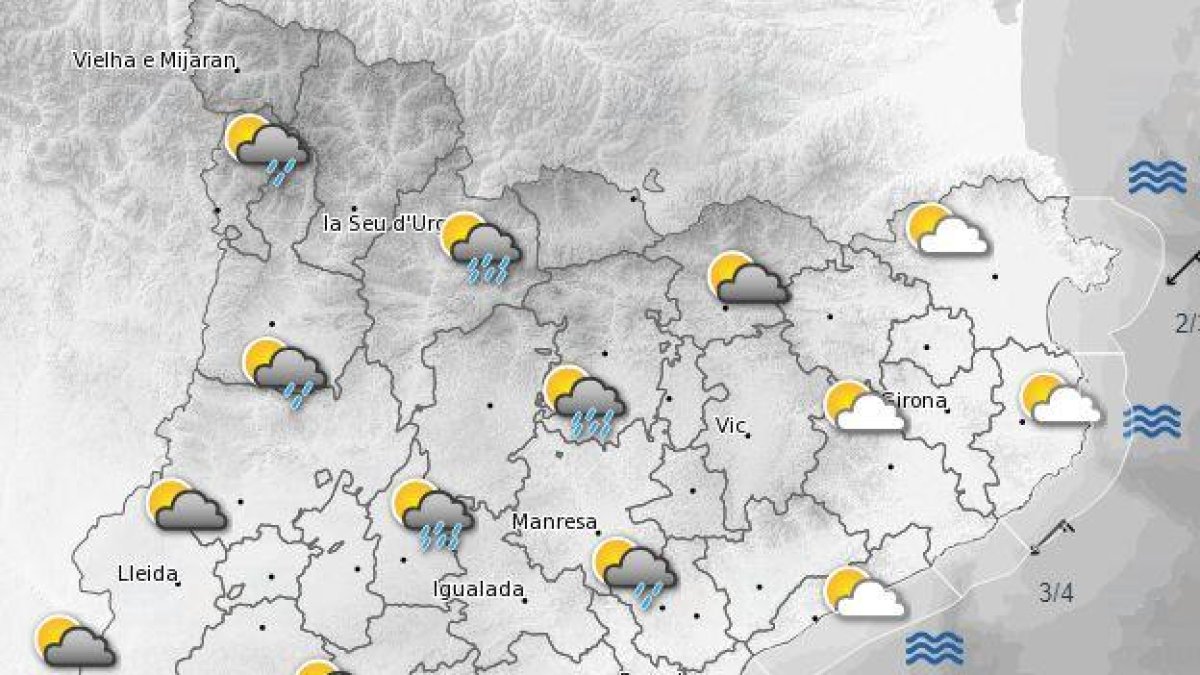 El mapa de predicción meteorológica para este martes.