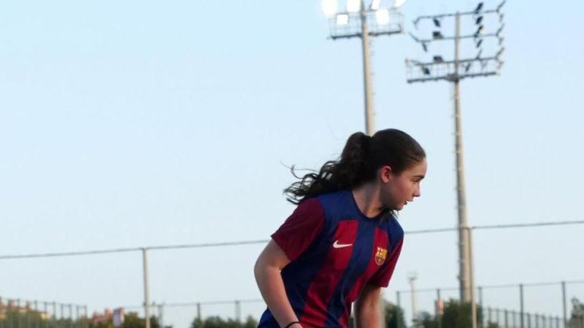 Clàudia Reig, jugant amb el Barça la temporada passada, quan va arribar a la disciplina blaugrana.