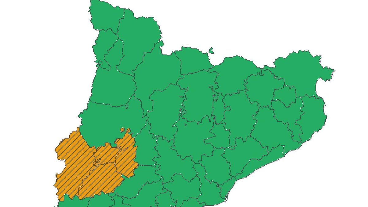 El mapa de peligro meteorológico para este miércoles por la tarde.