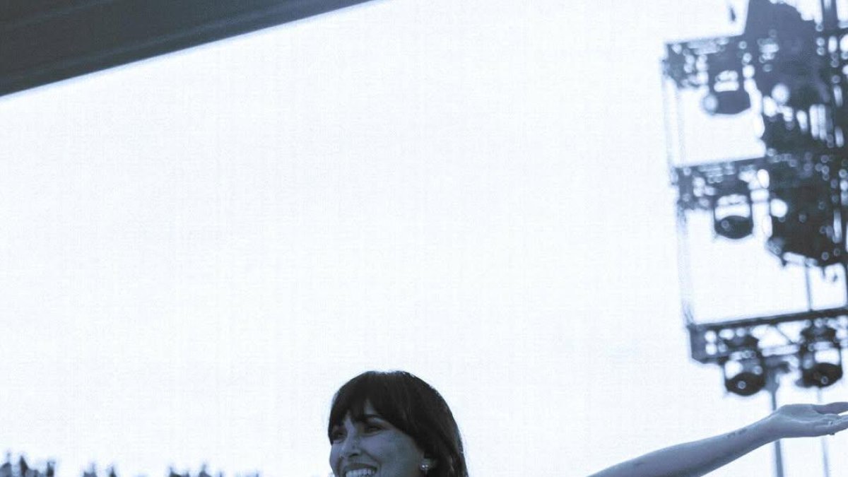 Aitana después de su último concierto en Barcelona.