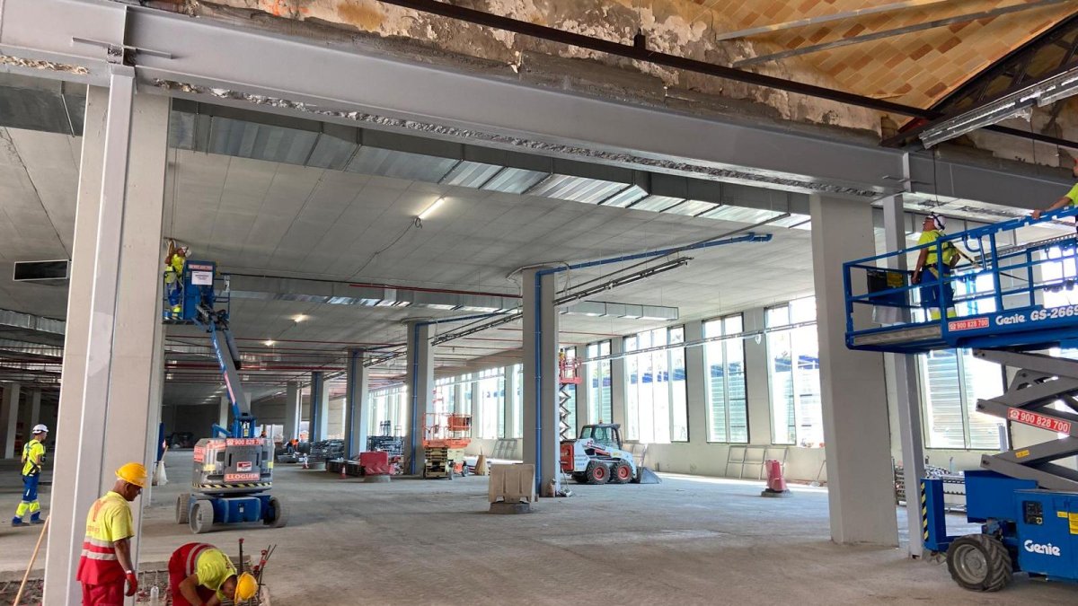 Treballs de construcció de la nova estació d'autobusos de Lleida.